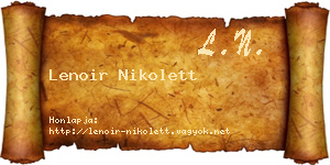Lenoir Nikolett névjegykártya